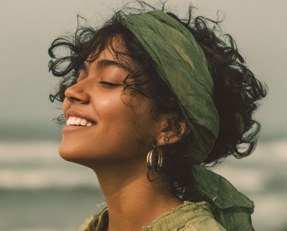 woman happy after ketamine therapy